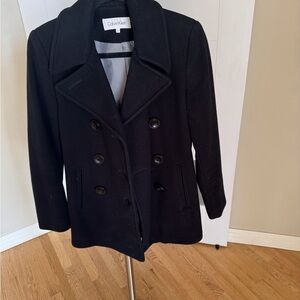 Cashmere blend, Calvin Klein Women's Double-Breasted Black Peacoat